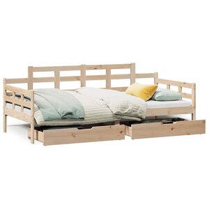 vidaXL Lit de jour avec tiroirs sans matelas 90x190 cm bois massif