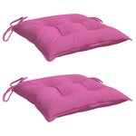 vidaXL Coussins de chaise lot de 2 rose 50x50x7 cm tissu oxford