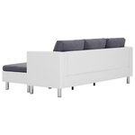 vidaXL Canapé 3 places avec coussins en similicuir blanc