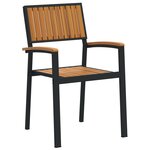 Chaises d'extérieur vidaXL 4 Pièces Empilables en Bois d'Acacia Noir et Métal