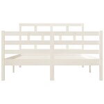 vidaXL Cadre de lit sans matelas blanc bois massif
