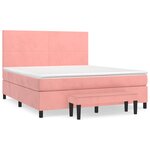 vidaXL Sommier à lattes de lit avec matelas Rose 180x200 cm Velours