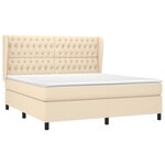 vidaXL Sommier à lattes de lit avec matelas Crème 180x200 cm Tissu