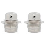 vidaXL Douilles de lampe 2 Pièces nickel satiné E27