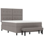 vidaXL Lit à ressorts avec tête de lit Taupe 160 x 200 cm tissu