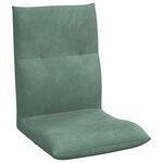 vidaXL Fauteuil de sol ajustable Vert Mer Velours