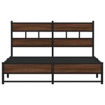 vidaXL Cadre de lit en métal sans matelas chêne marron 150x200 cm