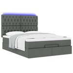 VidaXL Cadre de lit ottoman avec matelas gris foncé 140x200 cm tissu