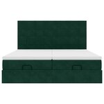 vidaXL Cadre de lit ottoman avec matelas vert foncé 160x200 cm velours