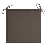 vidaXL Chaises de jardin et coussins taupe lot de 2 Bois teck massif