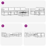 vidaXL Ensemble de canapés d'extérieur 7 Pièces Blanc et gris clair
