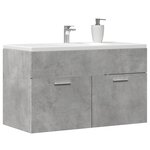 vidaXL Armoire de lavabo de salle de bain gris béton bois d'ingénierie