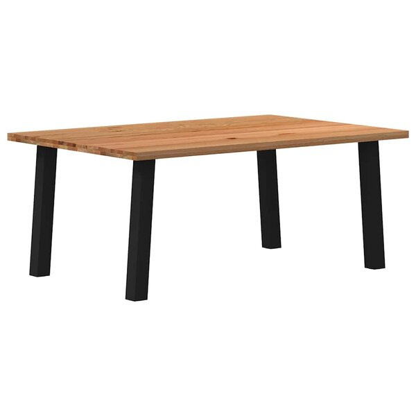 vidaXL Table à manger marron clair bois de chêne massif rectangulaire