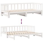 vidaXL Lit de jour avec gigogne et tiroirs sans matelas blanc 90x200cm