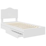 vidaXL Lit de Rangement Blanc 75 x 190 cm Bois d'ingénierie