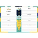 Agenda Semainier 2023-2024 - 13x18 Cm - Septembre 2023 À Août 2024 - Bleu Et Jaune - Draeger paris