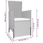 vidaXL Ensemble de salle à manger de jardin avec coussins 7 Pièces Beige