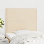 vidaXL Têtes de lit 2 Pièces Crème 100x5x78/88 cm Tissu