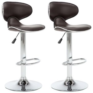 vidaXL Tabourets de bar 2 Pièces marron similicuir