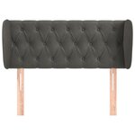 vidaXL Tête de lit avec oreilles Gris foncé 103x23x78/88 cm Velours