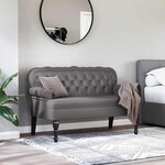 vidaXL Banc Chesterfield Gris 119.5 x 64.5 x 75 cm Cuir synthétique