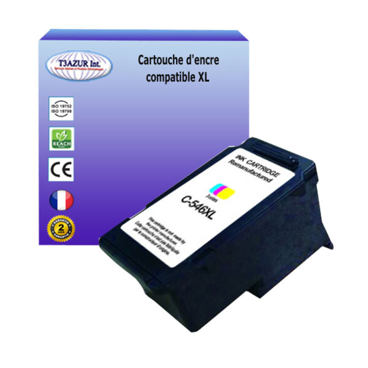 Cartouche compatible avec canon pixma ts3440 ts3450 ts3451 ts3452 ts3550  remplace canon cl546xl couleur - t3azur - La Poste