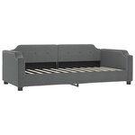vidaXL Lit de jour avec gigogne et tiroirs gris foncé 80x200 cm tissu