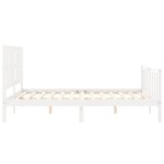 vidaXL Cadre de lit sans matelas blanc bois de pin massif