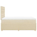 vidaXL Sommier à lattes de lit avec matelas Crème 120x200 cm Tissu