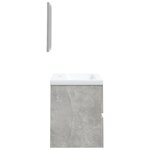 vidaXL Armoire lavabo de salle de bain et bassin et miroir Gris béton
