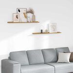 vidaXL Étagère Murale 2 Pièces Beige 100 x 9 x 3 cm Bois d'ingénierie