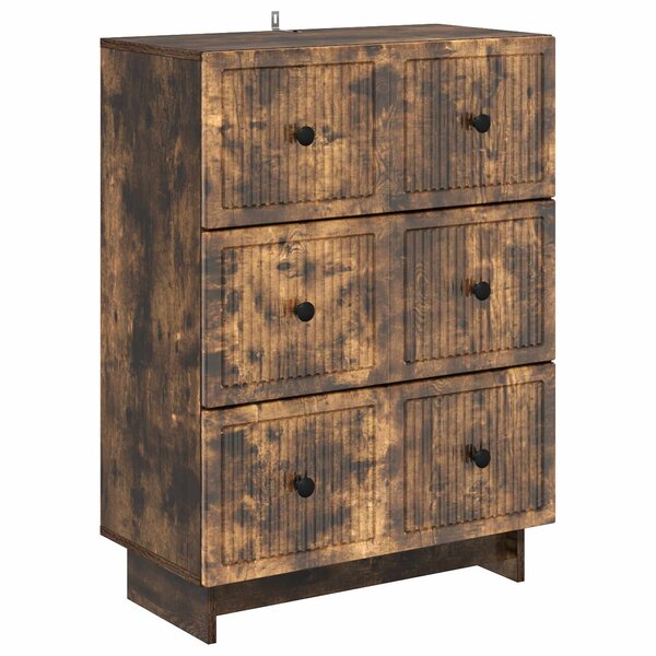 vidaXL Armoire à tiroirs Chêne fumé 66 x 34 5 x 90 cm