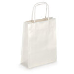 Sac blanc effet nacré à poignées torsadées 16x21 5x7 cm (lot de 2)