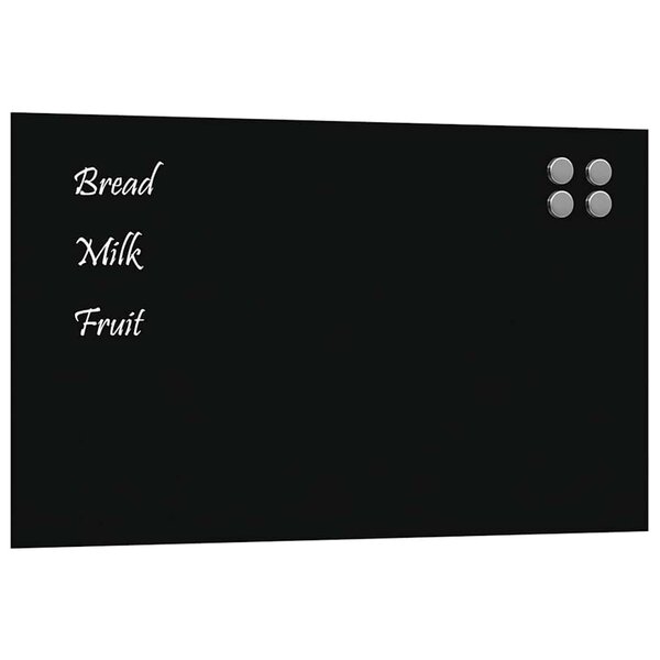 vidaXL Tableau noir magnétique mural noir 100x60 cm verre trempé