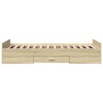 vidaXL Cadre de lit et tiroirs chêne sonoma 100x200 cm bois ingénierie