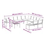 vidaXL Salon de jardin 7 Pièces avec coussins noir aluminium