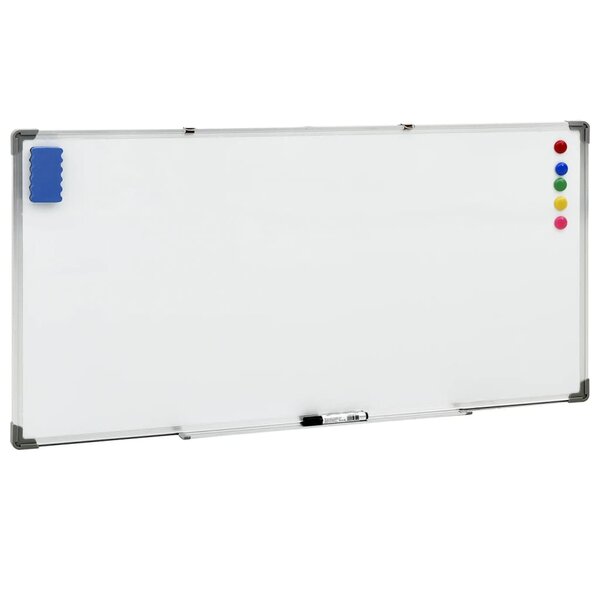 Tableau magnétique panneau écriture école maison bureau 110 x 60 cm acier blanc 02_0045440