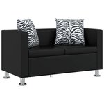 vidaXL Jeu de canapé à 2 places et à 3 places et fauteuil Noir