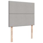 vidaXL Sommier à lattes de lit matelas LED gris clair 120x190 cm tissu