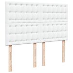 vidaXL Sommier à lattes de lit avec matelas Blanc 140x190cm Similicuir