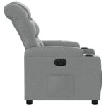 vidaXL Fauteuil inclinable électrique Gris clair Tissu