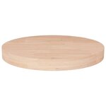 vidaXL Dessus de table rond Ø40x4 cm Bois de chêne massif non traité