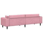 vidaXL Canapé en velours avec coussin Rose 209 cm Velours