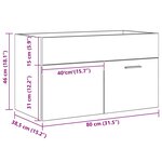 vidaXL Meuble de Lavabo de Salle de Bain Chêne noir Bois d'ingénierie