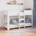 vidaXL Lit Superposé pour Enfants Blanc 75 x 190 cm Bois d'ingénierie