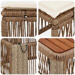 vidaXL Ensemble de salle à manger pour jardin 4 Pièces Beige et crème