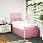 vidaXL Sommier à lattes de lit avec matelas Rose 90x190 cm Velours