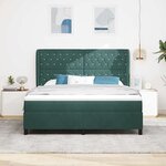 vidaXL Lit à ressorts avec matelas Vert foncé 180 x 200 cm Velours