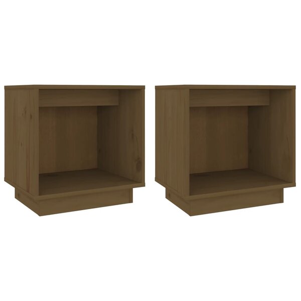 vidaXL Tables de chevet 2Pièces Marron miel 40x30x40cm Bois de pin solide
