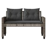 vidaXL Salon de jardin avec coussins 4 Pièces gris résine tressée verre